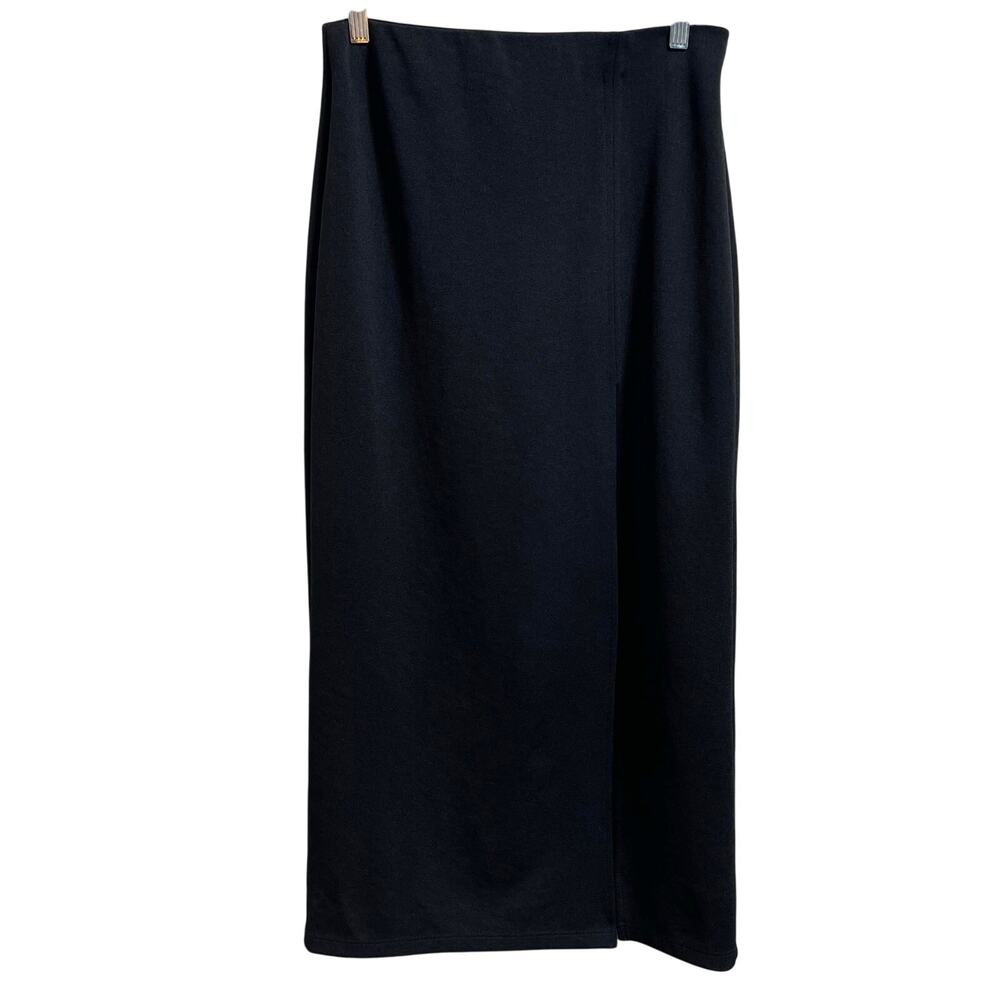 Zara Black Maxi Skirt Pull On Side Slit Elatic Waist Women's SZ Medium